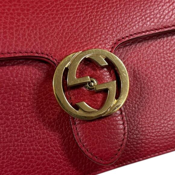 GUCCI Red Leather Shoulder Bag - Picture 10 of 10